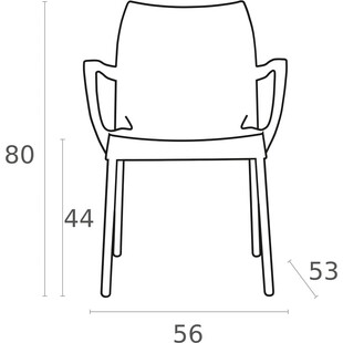 Krzesło ogrodowe z podłokietnikami Dolce ciemnoszare marki Siesta
