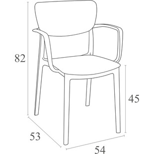 Krzesło plastikowe z podłokietnikami Lisa oliwkowe marki Siesta