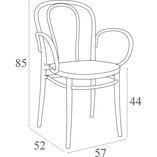 Krzesło plastikowe z podłokietnikami Victor XL beżowe Siesta