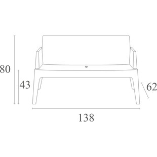 Sofa ogrodowa dwuosobowa Box czarna marki Siesta