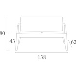 Sofa ogrodowa dwuosobowa Box srebrnoszara marki Siesta