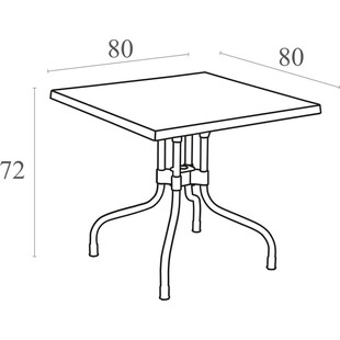 Składany stół ogrodowy plastikowy Forza srebrnoszary 80x80 marki Siesta