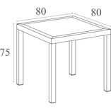 Stół ogrodowy plastikowy Ares 80x80 beżowy marki Siesta