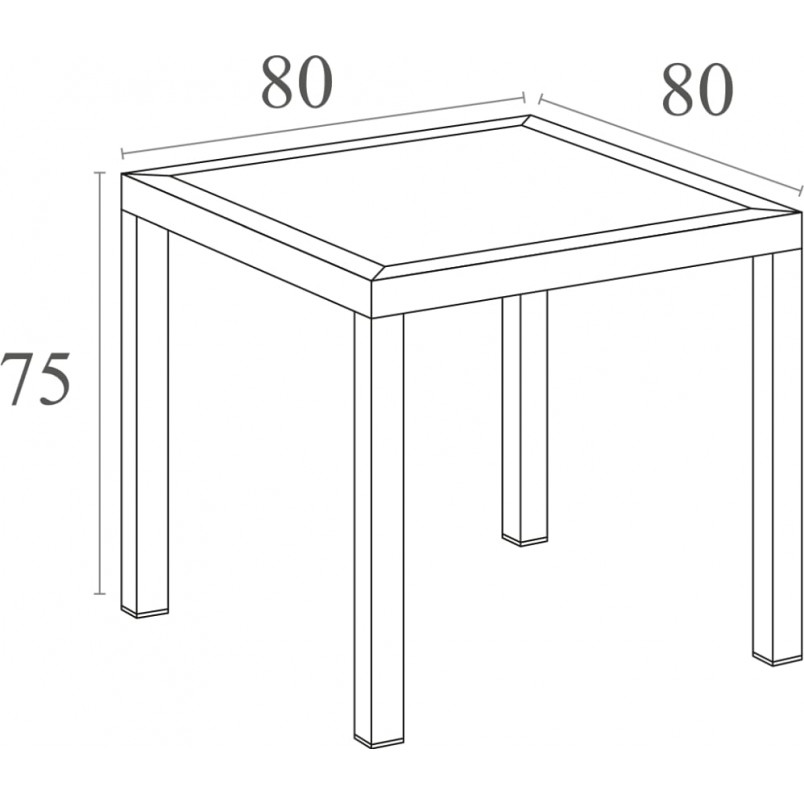 Stół ogrodowy plastikowy Ares 80x80 szarobrązowy marki Siesta