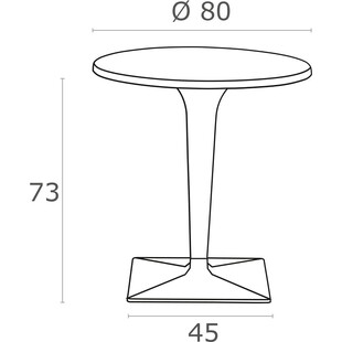 Stół okrągły na jednej nodze Ice 80 biały marki Siesta