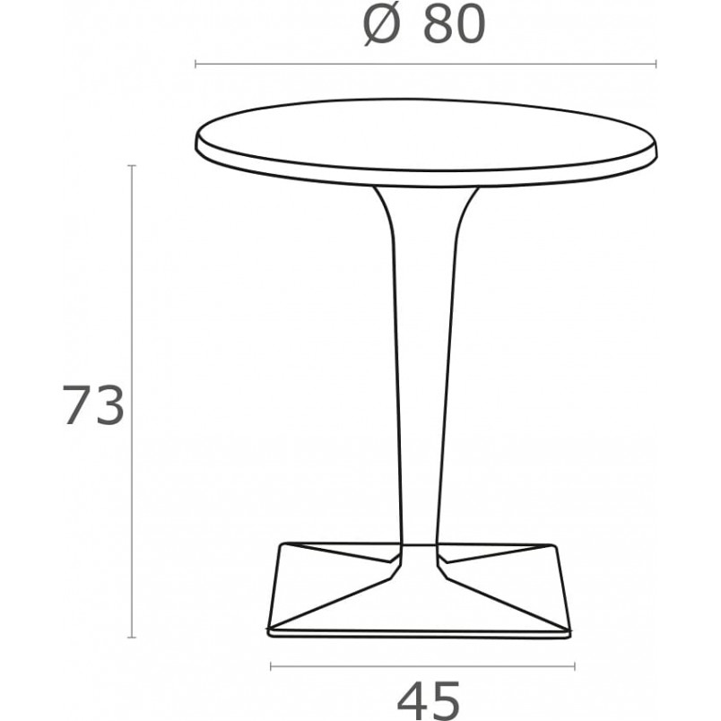Stół okrągły na jednej nodze Ice 80 srebrnoszary marki Siesta