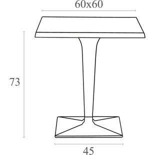 Stół kwadratowy na jednej nodze Ice 60x60 czarny marki Siesta