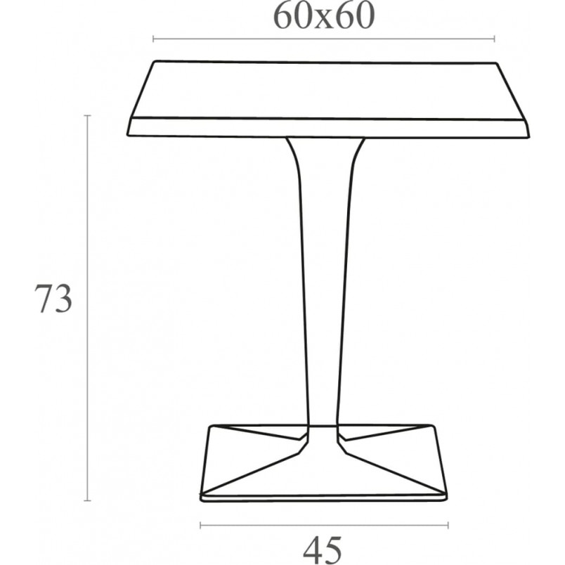 Stół kwadratowy na jednej nodze Ice 60x60 czarny marki Siesta