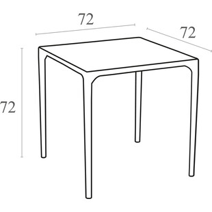 Stół ogrodowy plastikowy Mango 72x72 srebrnoszary marki Siesta