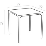 Stół ogrodowy plastikowy Mango Alu 72x72 beżowy marki Siesta