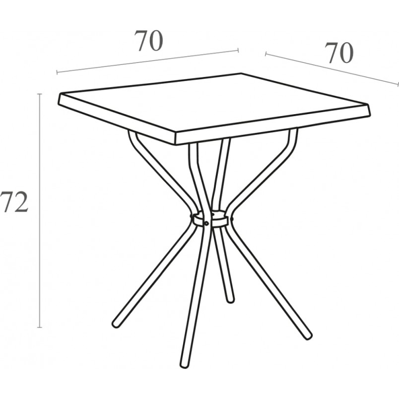 Stół ogrodowy plastikowy Sortie 70x70 biały marki Siesta