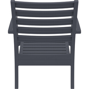 Krzesło ogrodowe z podłokietnikami Artemis XL ciemnoszare marki Siesta