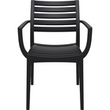 Krzesło ogrodowe z podłokietnikami Artemis czarne marki Siesta