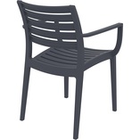 Krzesło ogrodowe z podłokietnikami Artemis ciemnoszare marki Siesta