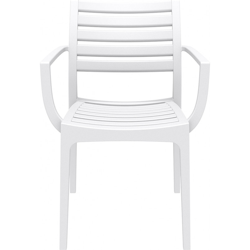 Krzesło ogrodowe z podłokietnikami Artemis białe marki Siesta