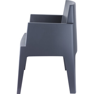 Krzesło ogrodowe z podłokietnikami Box ciemnoszare marki Siesta