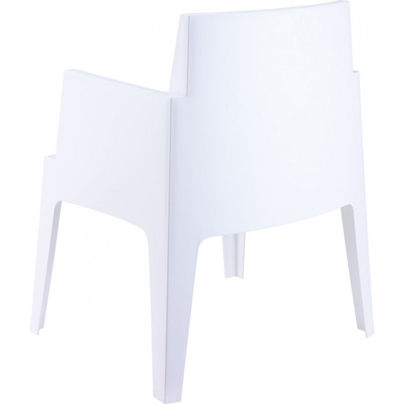 Krzesło ogrodowe z podłokietnikami Box białe marki Siesta