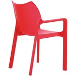 Krzesło ogrodowe z podłokietnikami DIVA czerwone marki Siesta