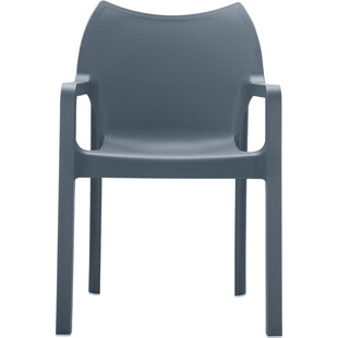 Krzesło ogrodowe z podłokietnikami DIVA ciemnoszare marki Siesta