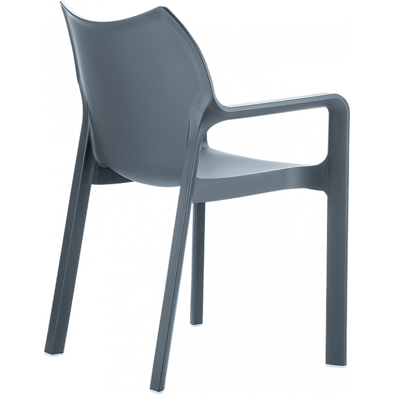 Krzesło ogrodowe z podłokietnikami DIVA ciemnoszare marki Siesta