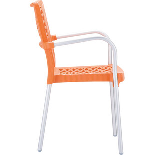 Krzesło ogrodowe z podłokietnikami Bella pomarańczowe marki Siesta