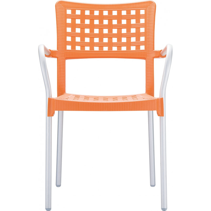Krzesło ogrodowe z podłokietnikami Gala pomarańczowe marki Siesta
