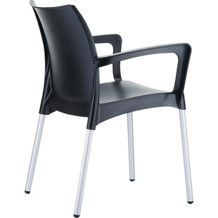 Krzesło ogrodowe z podłokietnikami Dolce czarne marki Siesta