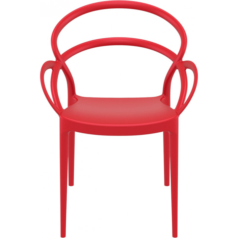 Krzesło z podłokietnikami MILA czerwone marki Siesta