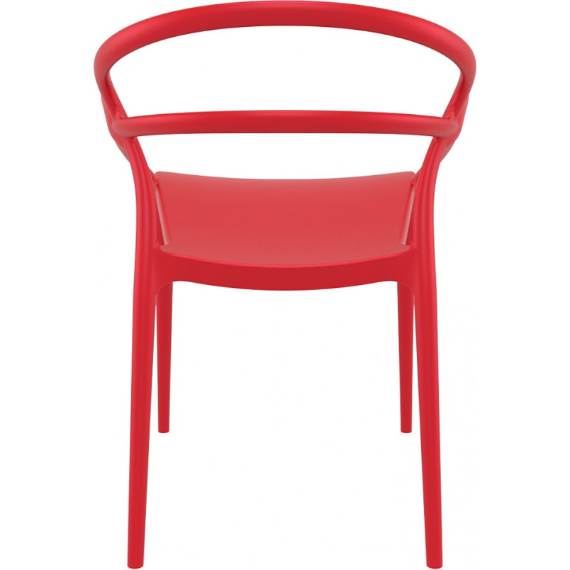 Krzesło z podłokietnikami MILA czerwone marki Siesta