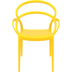 Krzesło z podłokietnikami MILA żółte marki Siesta