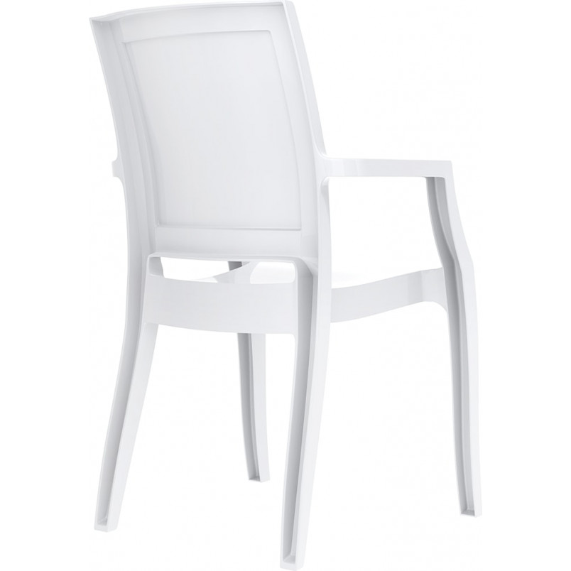Krzesło z podłokietnikami ARTHUR lśniące białe marki Siesta
