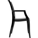 Krzesło z podłokietnikami ARTHUR lśniące czarne marki Siesta