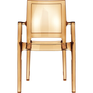Krzesło z podłokietnikami ARTHUR bursztynowe przezroczyste marki Siesta