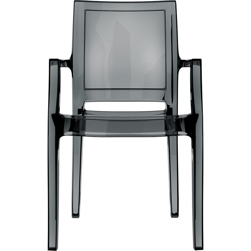 Krzesło z podłokietnikami ARTHUR czarne przezroczyste marki Siesta