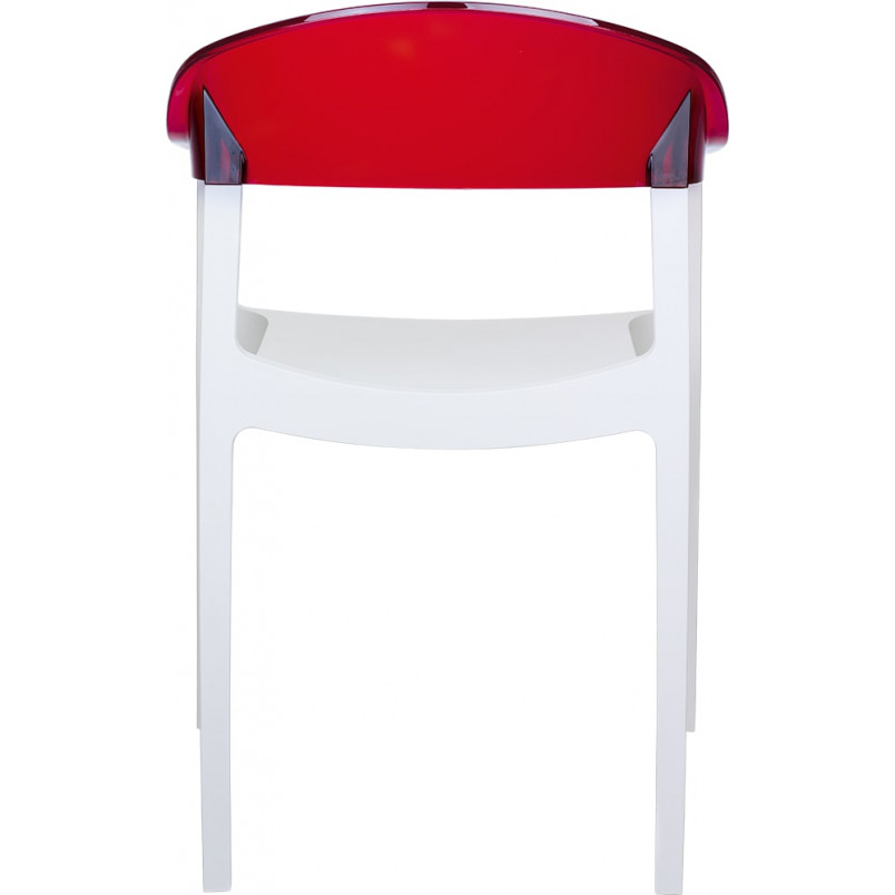 Krzesło z podłokietnikami CARMEN białe/czerwone przezroczyste marki Siesta