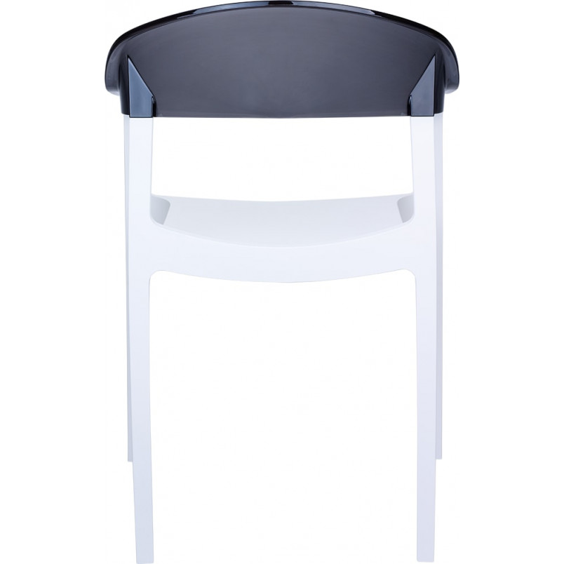 Krzesło z podłokietnikami CARMEN białe/czarne przezroczyste marki Siesta