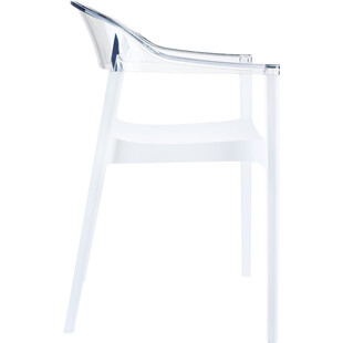 Krzesło z podłokietnikami CARMEN białe/przezroczyste marki Siesta