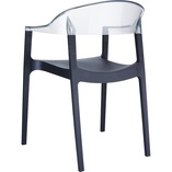 Krzesło z podłokietnikami CARMEN czarne/przezroczyste marki Siesta