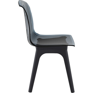 Krzesło z tworzywa ALLEGRA PP czarne/czarne przezroczyste marki Siesta