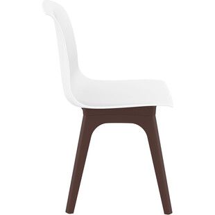 Krzesło z tworzywa ALLEGRA PP brązowe/lśniące białe marki Siesta