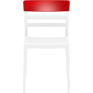 Krzesło z tworzywa MOON białe/czerwone przezroczyste marki Siesta