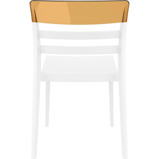 Krzesło z tworzywa MOON białe/bursztynowe przezroczyste marki Siesta