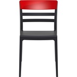 Krzesło z tworzywa MOON czarne/czerwone przezroczyste marki Siesta
