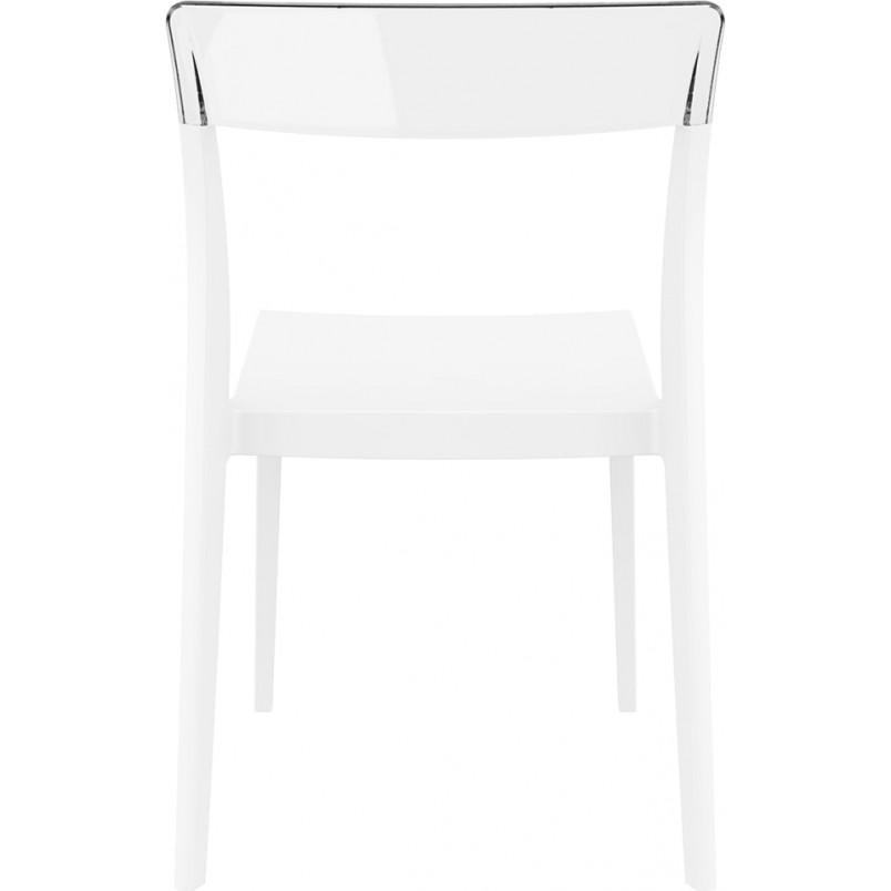 Krzesło z tworzywa FLASH białe/przezroczyste marki Siesta