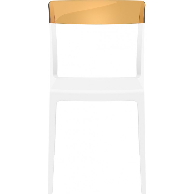 Krzesło z tworzywa FLASH białe/bursztynowe przezroczyste marki Siesta