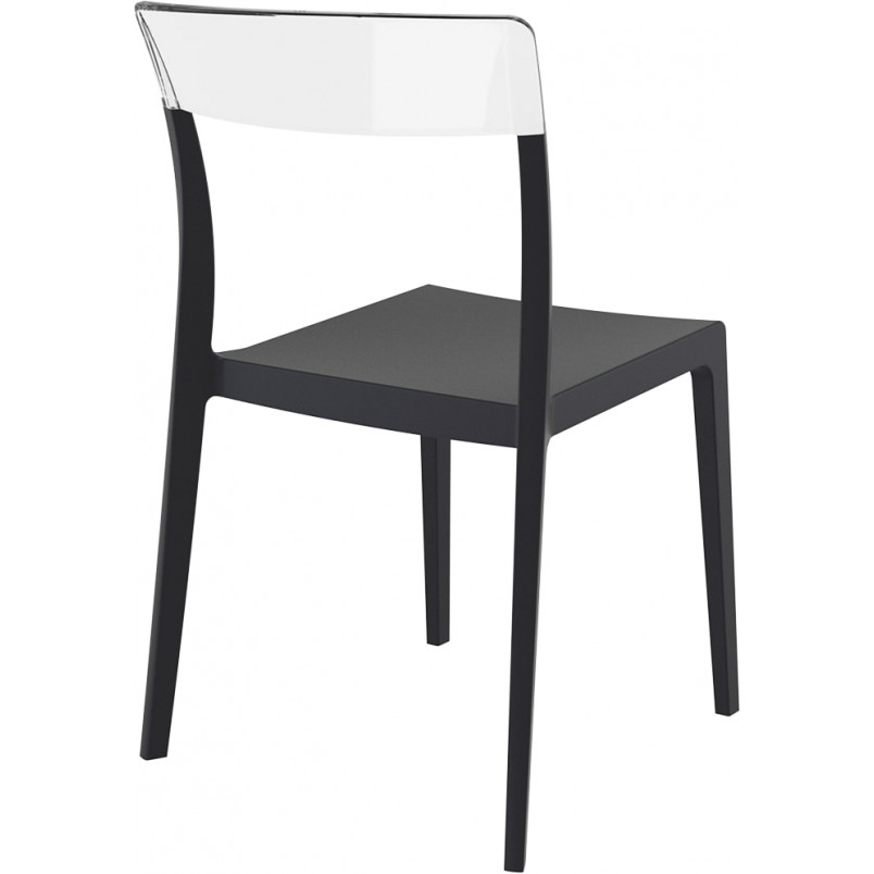 Krzesło z tworzywa FLASH czarne/przezroczyste marki Siesta
