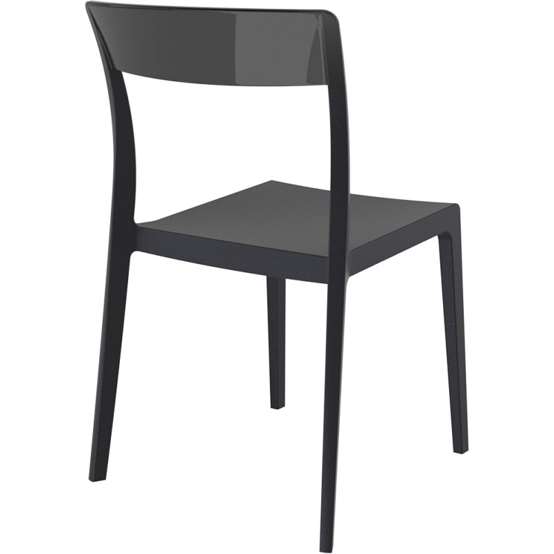 Krzesło z tworzywa FLASH czarne/czarne przezroczyste marki Siesta
