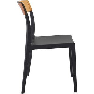 Krzesło z tworzywa FLASH czarne/bursztynowe przezroczyste marki Siesta