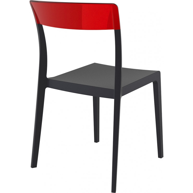 Krzesło z tworzywa FLASH czarne/czerwone przezroczyste marki Siesta