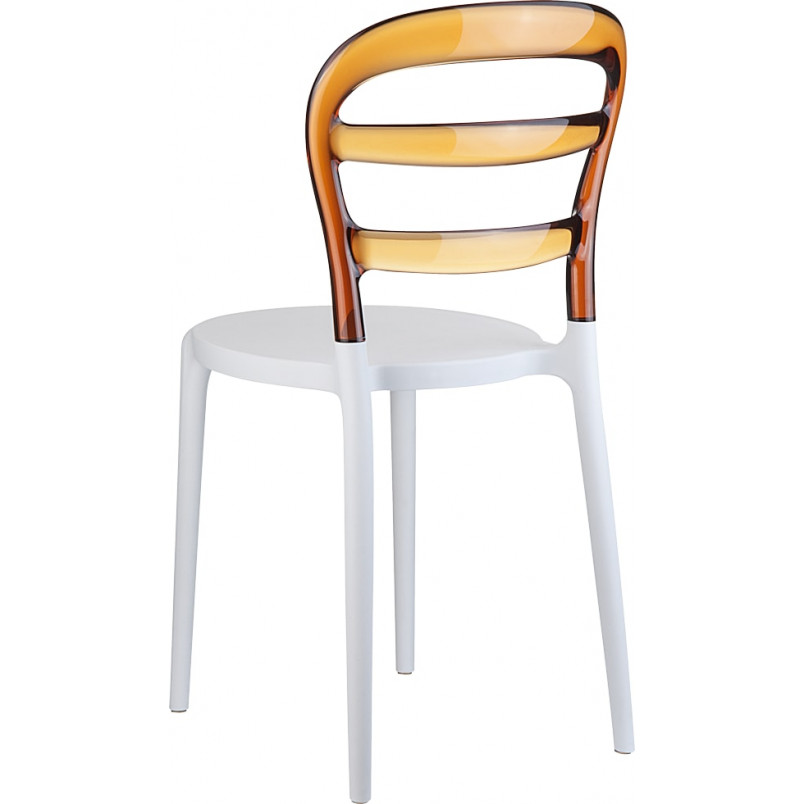 Krzesło z tworzywa MISS BIBI białe/bursztynowe przezroczyste marki Siesta